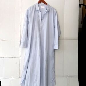 XiRENA Light Blue Pinstripe Maxi Shirt Dress